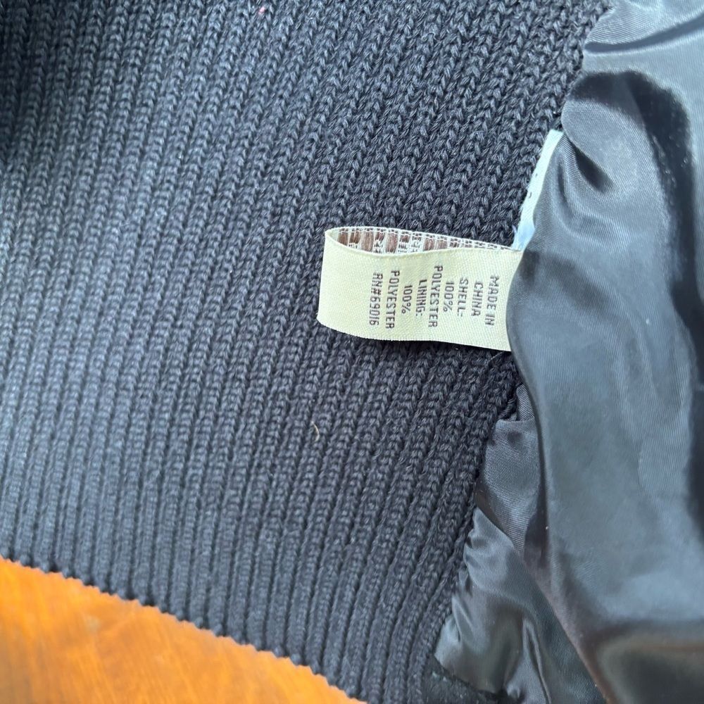Ruff Hewn Faux Suede Sweater Jacket Black Women M Bikercore Great Shape - Picture 6 of 7